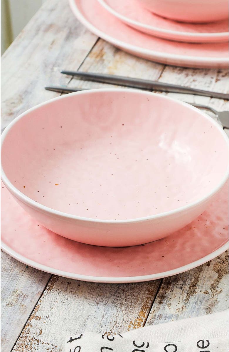 Stone Lain Elena Stoneware 4-Piece Bowl Set, Alternate, color, Pink