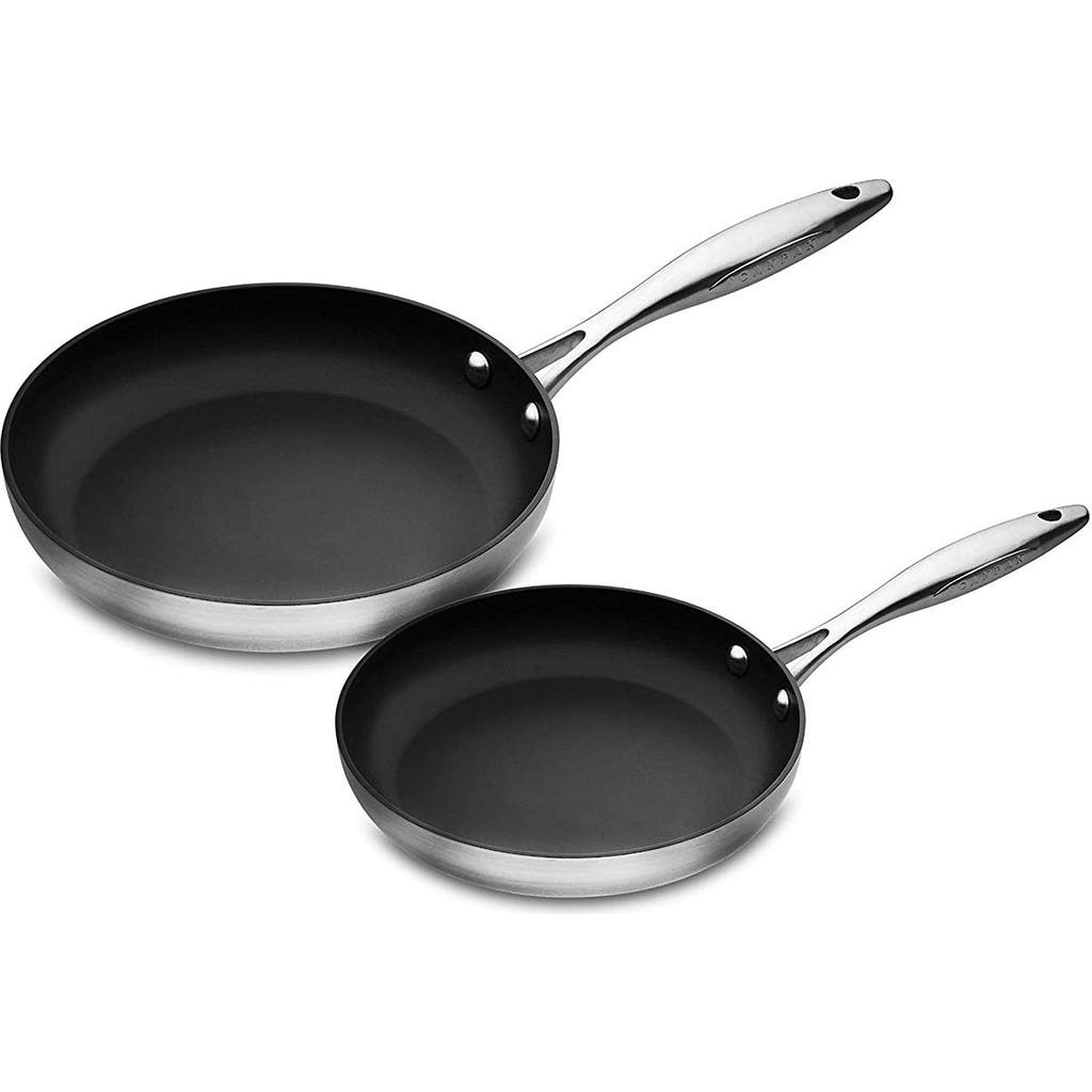Scanpan Ctx 2 Piece Nonstick Fry Pan Set, 8" & 10.25", Stainless In Silver