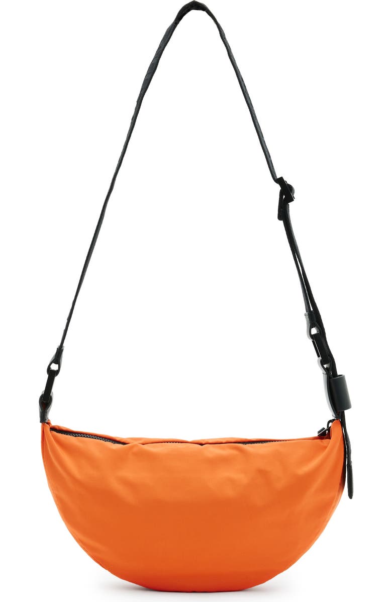 AllSaints Half Moon Recycled Polyester Crossbody Bag, Alternate, color,