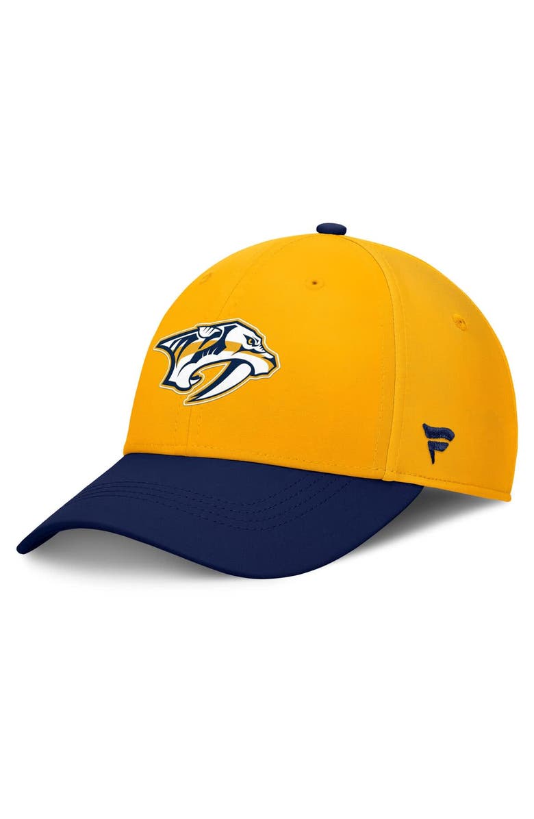 FANATICS Men's Fanatics Gold/Navy Nashville Predators Authentic Pro Rink Flex Hat, Alternate, color, Gold