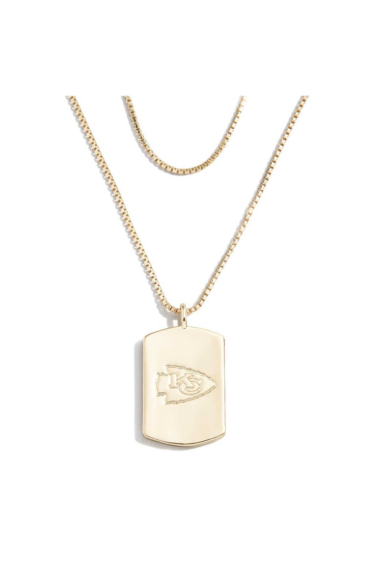 x Baublebar Kansas City Chiefs Gold Dog Tag Necklace, Main, color, Gold