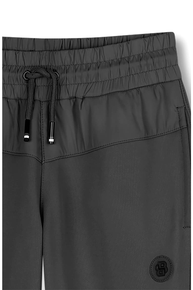 Kids' Fleece & Nylon Joggers, Alternate, color, BLACK