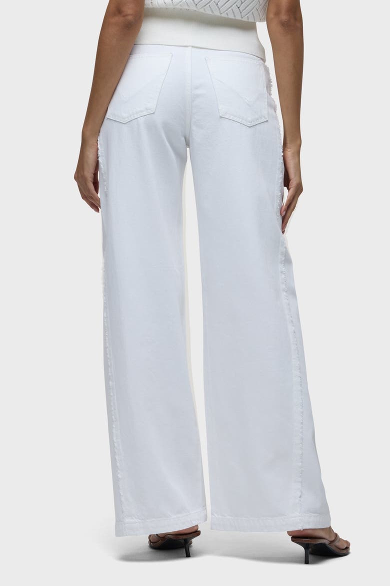 Jodie Frayed Seam Loose Wide Leg, Alternate, color, WHITE