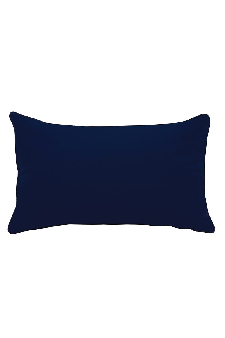 Navy Hydrangea Lumbar Indoor/Outdoor Throw Pillow, Alternate, color, Blue