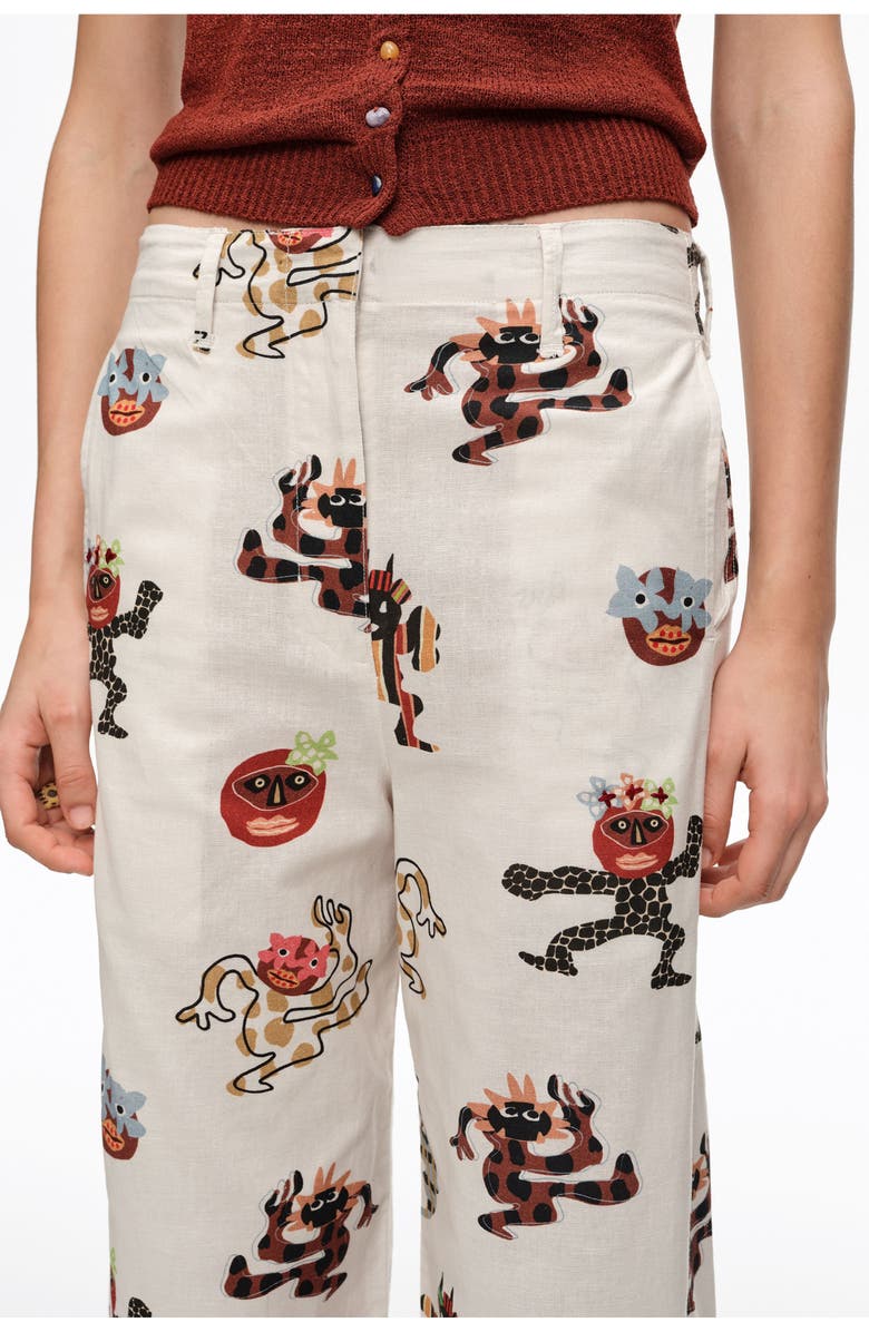 Bimba y Lola Samba Barrel Trousers With Decorative Stitching, Alternate, color, Samba