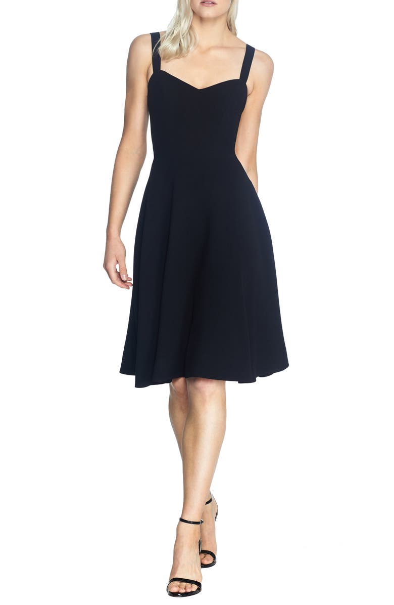 Dress the Population Alina Crepe Fit & Flare Cocktail Dress, Main, color,