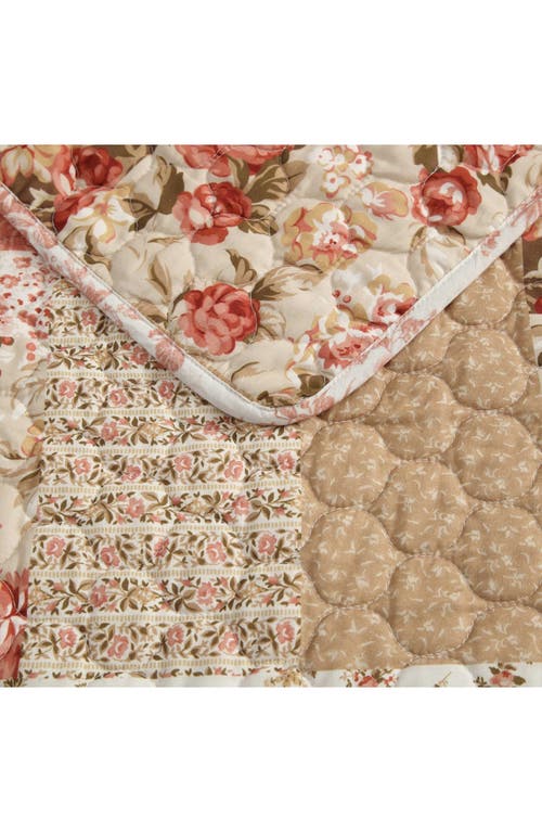Laura Ashley Harrietta Patchwork Quilt & Sham 3-piece Set In Rosewood/gold