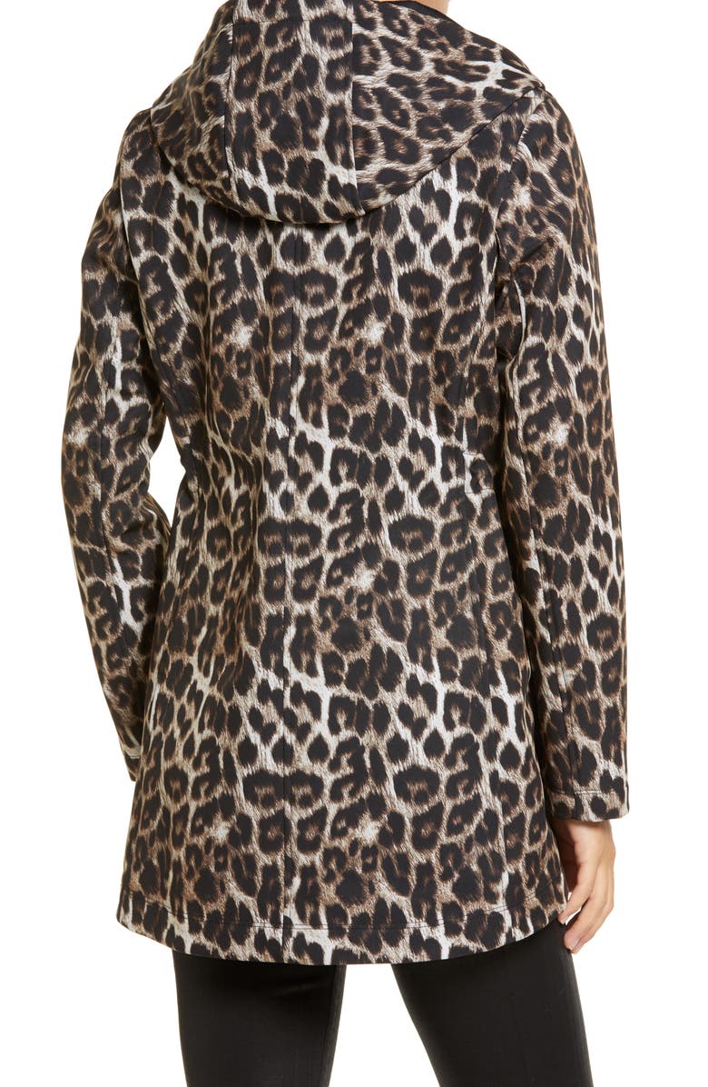 Gallery Leopard Print Hooded Soft Shell Jacket, Alternate, color, 