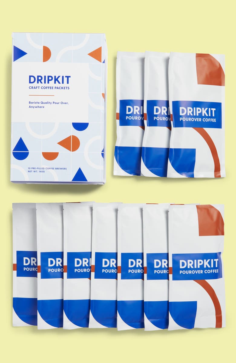 DRIPKIT COFFEE 10-Pack Pourover Craft Coffee Packets, Main, color, 