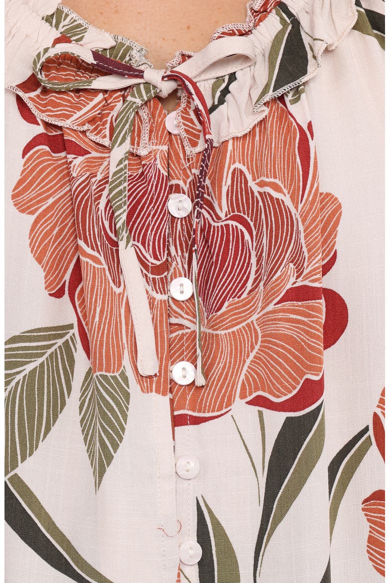 Bertha Floral Button-Up Top, Alternate, color, FALL FLORAL