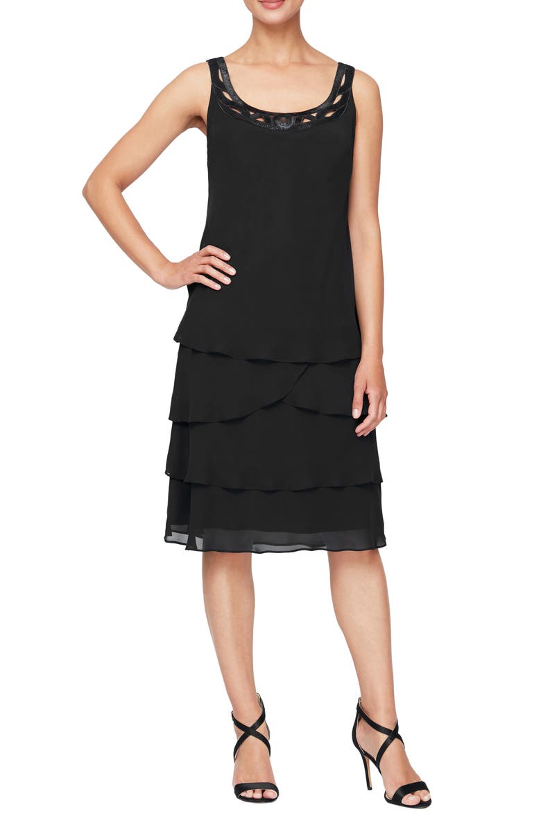 SL FASHIONS SLNY Sequin Chiffon Jacket Dress, Alternate, color, 