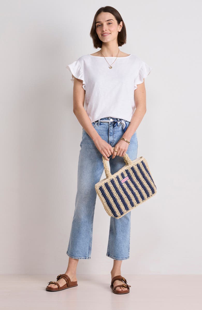 vineyard vines Flutter Sleeve Cotton T-Shirt, Alternate, color, White Cap