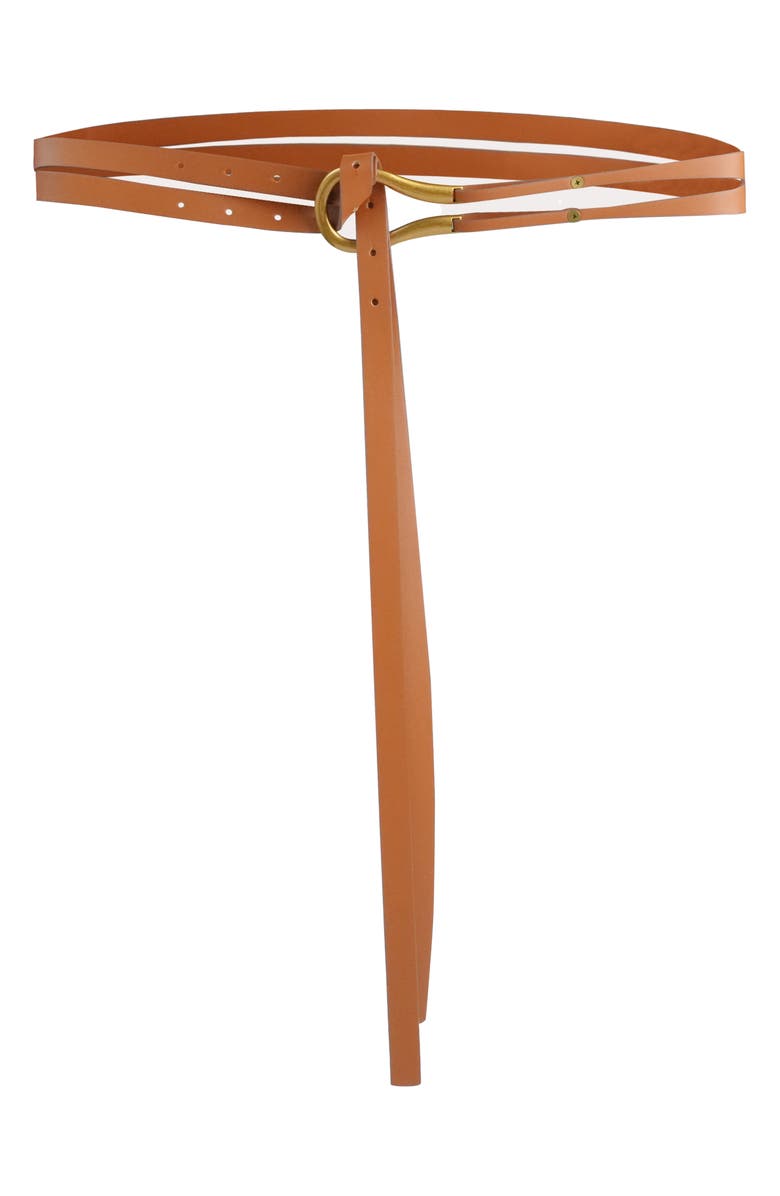 Petit Moments Double Row Belt, Main, color, Cognac/ Gold