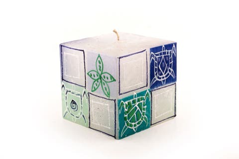Arniston Beach Painted Cube Candle