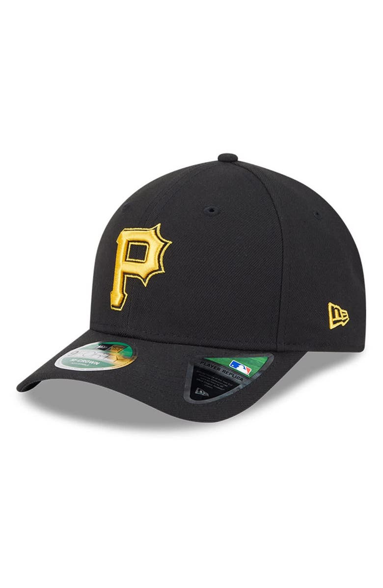 New Era Men's New Era Black Pittsburgh Pirates Player Replica 9FORTY Adjustable Hat, Main, color, Black