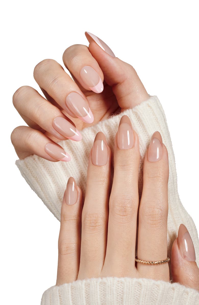 Beetles Medium Almond French Tip Press On Nail Studio Kit, Alternate, color, NO COLOR