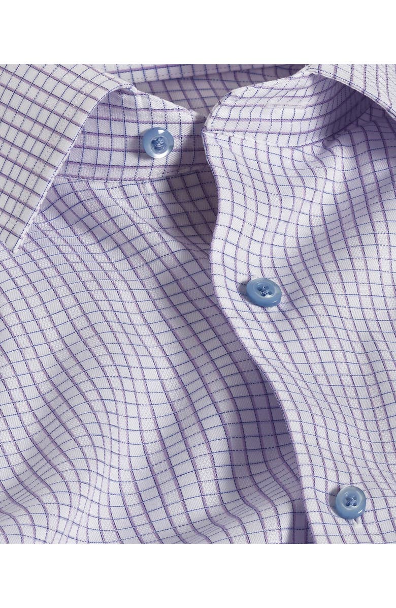 David Donahue Regular Fit Dobby Check Dress Shirt, Alternate, color, Lilac/ Sky