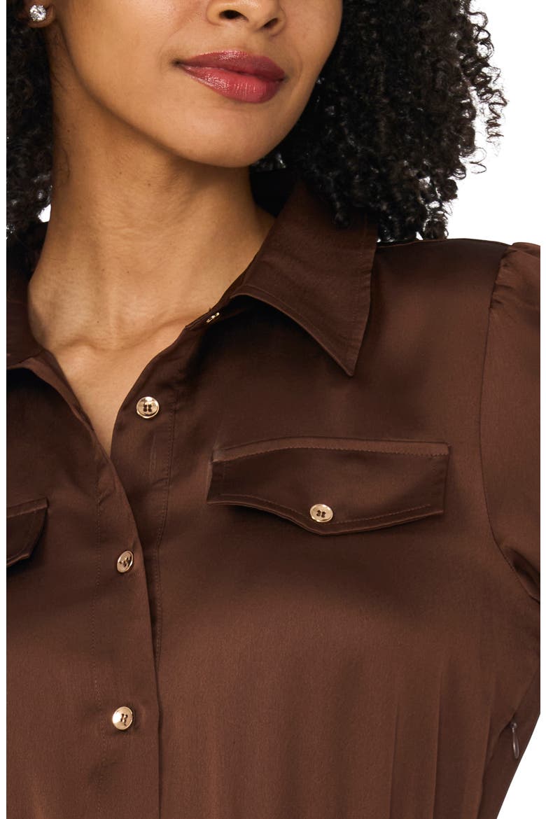 Isabelle Long Sleeve Belted Shirtdress, Alternate, color, CHICORY COFFEE