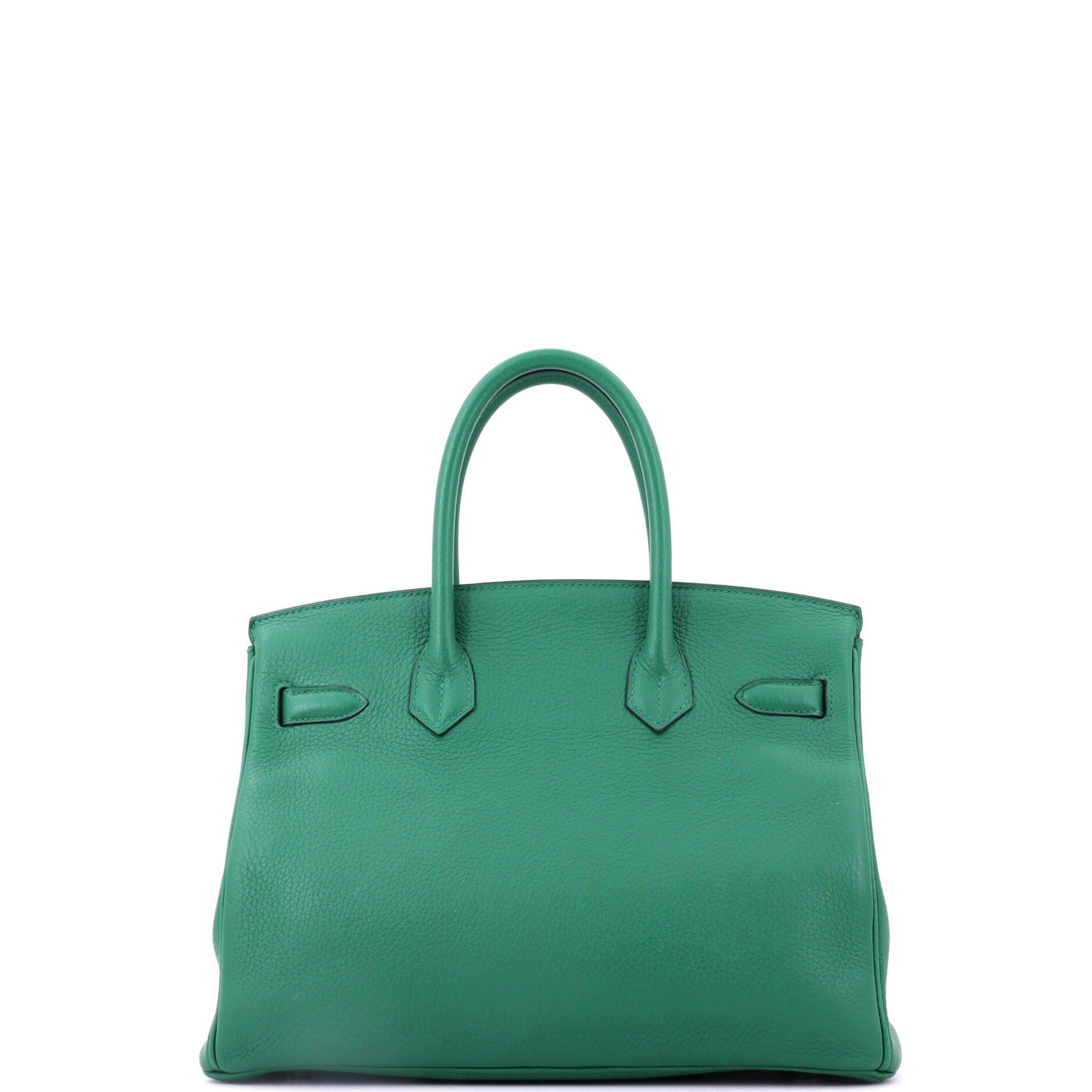 Birkin Handbag Verso Clemence with Palladium Hardware 30, Alternate, color, Green
