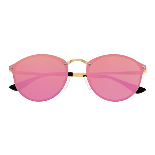 Sixty One Picchu Polarized Sunglasses In Gold/pink