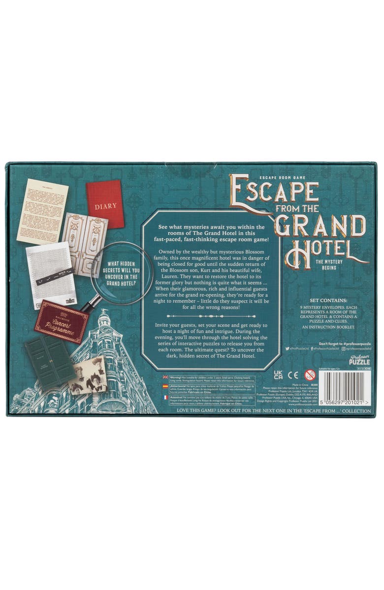 Professor Puzzle Escape Grand Hotel Escape Room Game, 12+, Alternate, color,