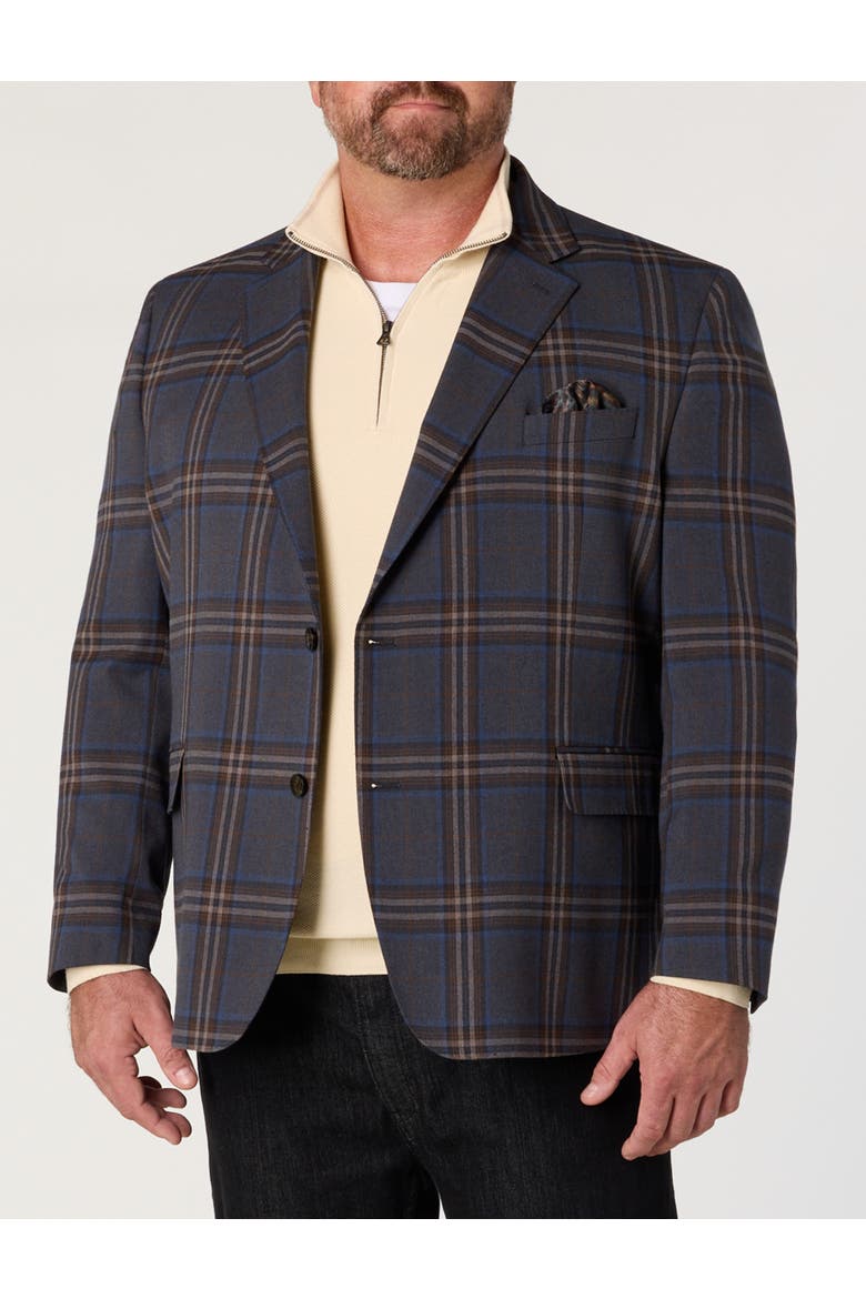 Big & Tall Bold Plaid Sport Coat, Main, color, GREY