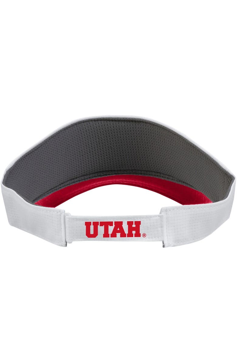 Under Armour Men's Under Armour White Utah Utes Logo Performance Adjustable Visor, Alternate, color,