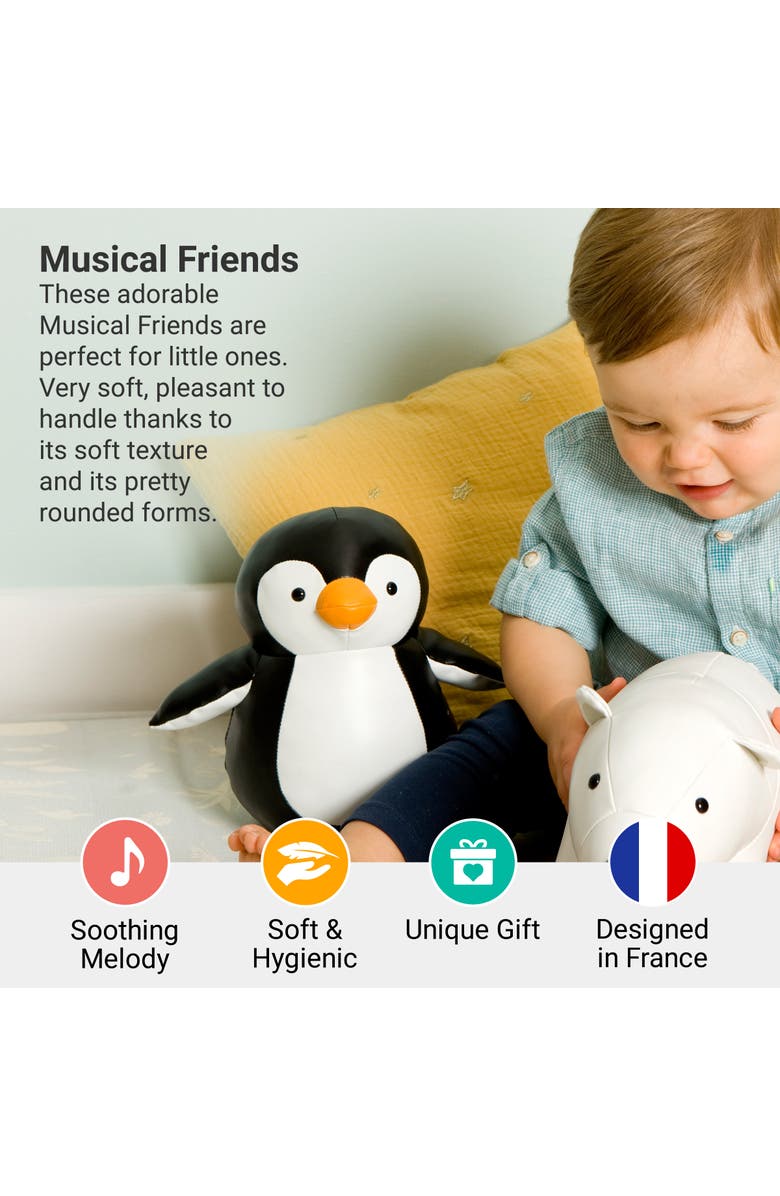 Little Big Friends Musical Animals - Penguin, Plush Baby Music Box, Nursery Toy & Décor, Alternate, color, Black / White