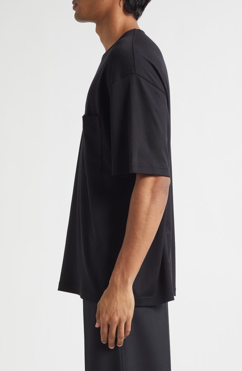 Lemaire Relaxed Fit Cotton & Silk T-Shirt, Alternate, color, Black