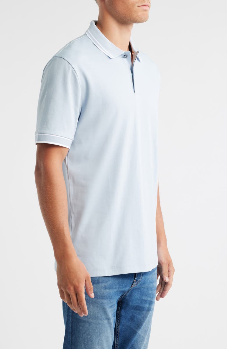 BOSS Parlay Tipped Cotton Polo, Alternate, color, Light Blue