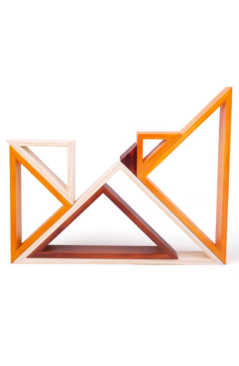 Bigjigs Toys Natural Wooden Stacking Triangles, Main, color,