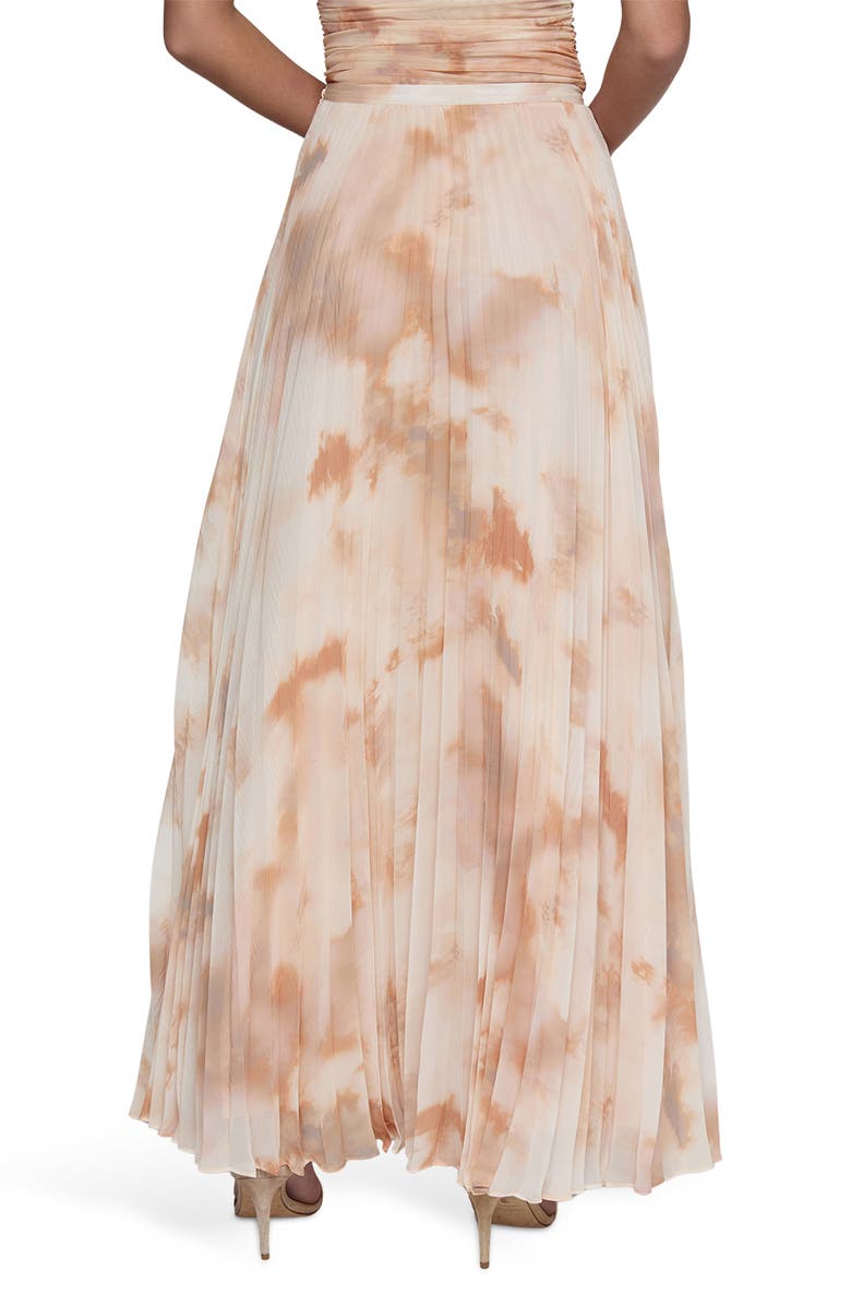 L'AGENCE Torin Pleated Maxi Skirt, Alternate, color, Frappe Multi Tie Dye