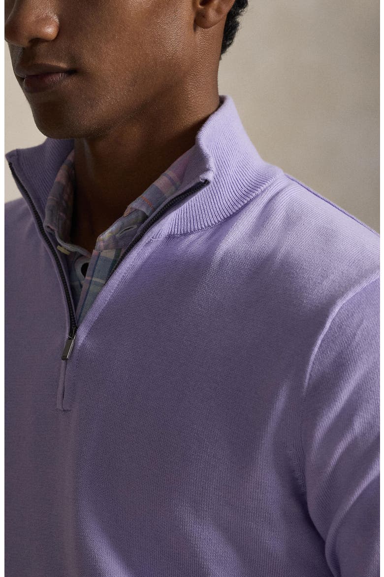 Cotton Quarter Zip Pullover, Alternate, color, PURPLE