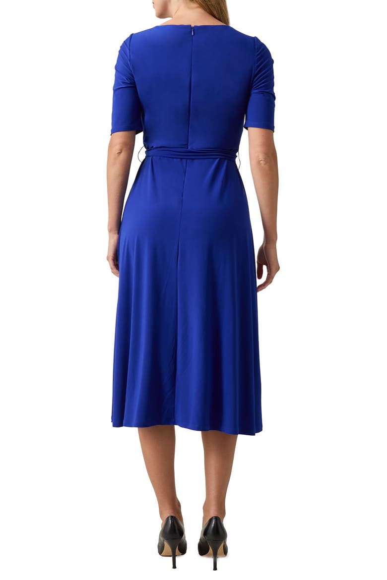 Tie Belt Fit & Flare Dress, Alternate, color, ROYAL SIGNATURE