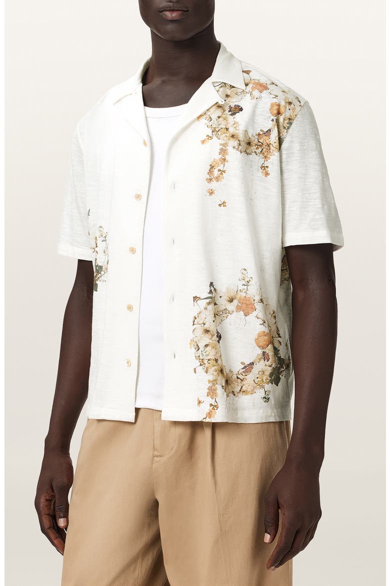 Fleur Lis Camp Shirt, Alternate, color, ECRU