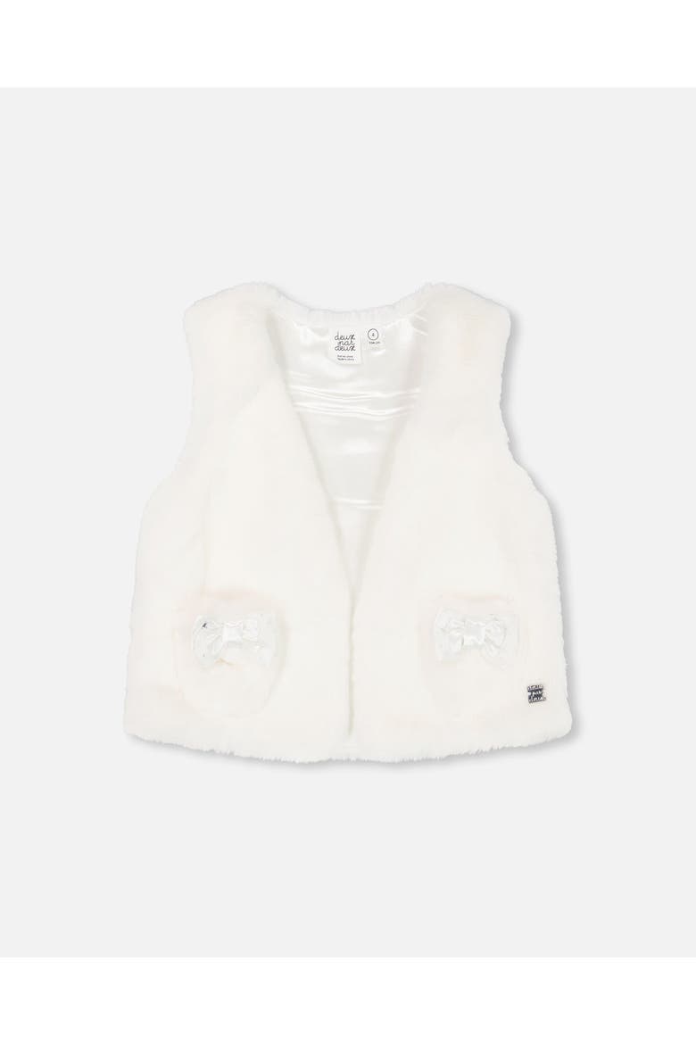 Little Girl's Faux Fur Vest Off White, Main, color, Off White
