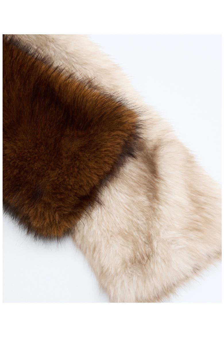 Faux Fur Scarf, Alternate, color, BEIGE