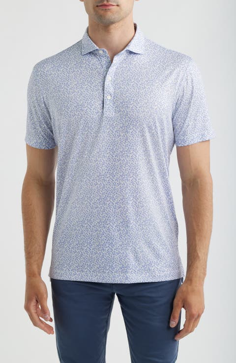 Watercolors Floral Performance Jersey Polo