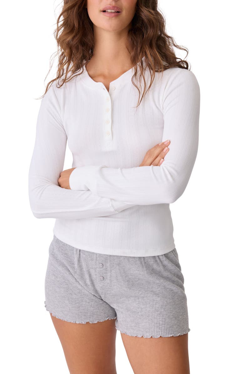 PJ Salvage Back to Basics Long Sleeve Lounge Henley, Main, color,