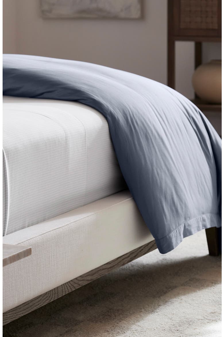 Percale Hemmed 300 Thread Count Duvet Cover & Shams Set, Alternate, color, MINERAL