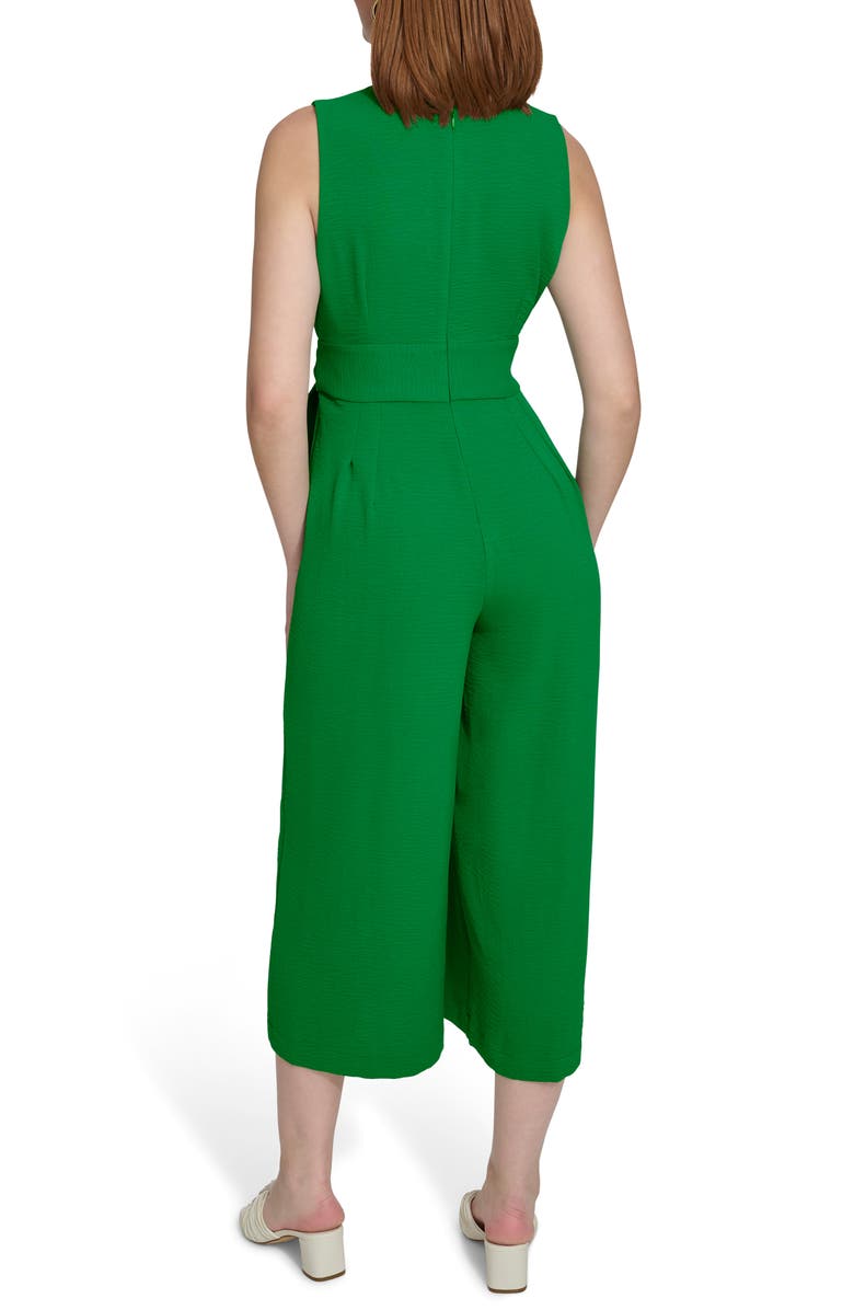 Calvin Klein V-Neck Sleeveless Crop Wide Leg Jumpsuit, Alternate, color,