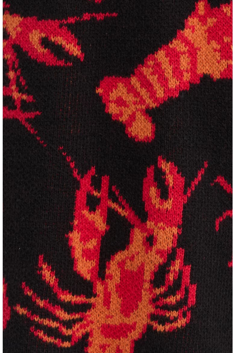 You're My Lobster Knit Shorts, Alternate, color, BLACK WITH RED LOBSTERS