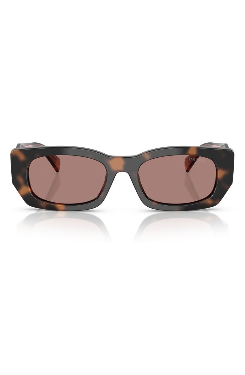 Prada 53mm Pillow Square Polarized Sunglasses, Main, color, Light Brown