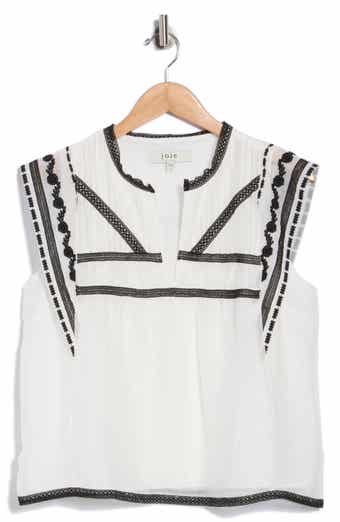 Split Neck Embroidered Top