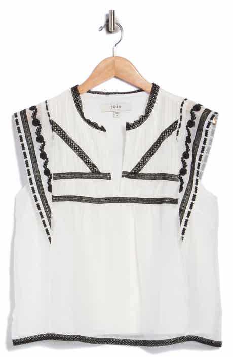Split Neck Embroidered Top