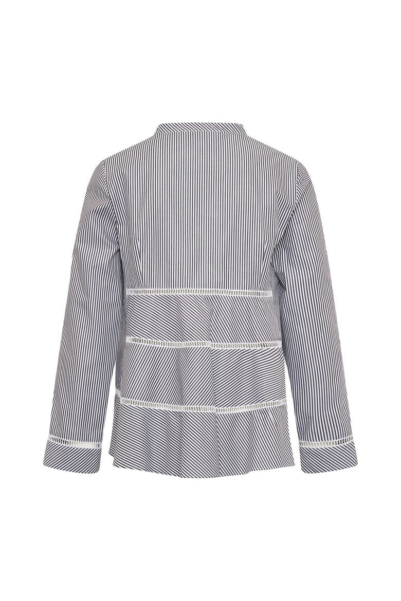 Striped Shirt With Eylet Trim, Alternate, color, Black / White