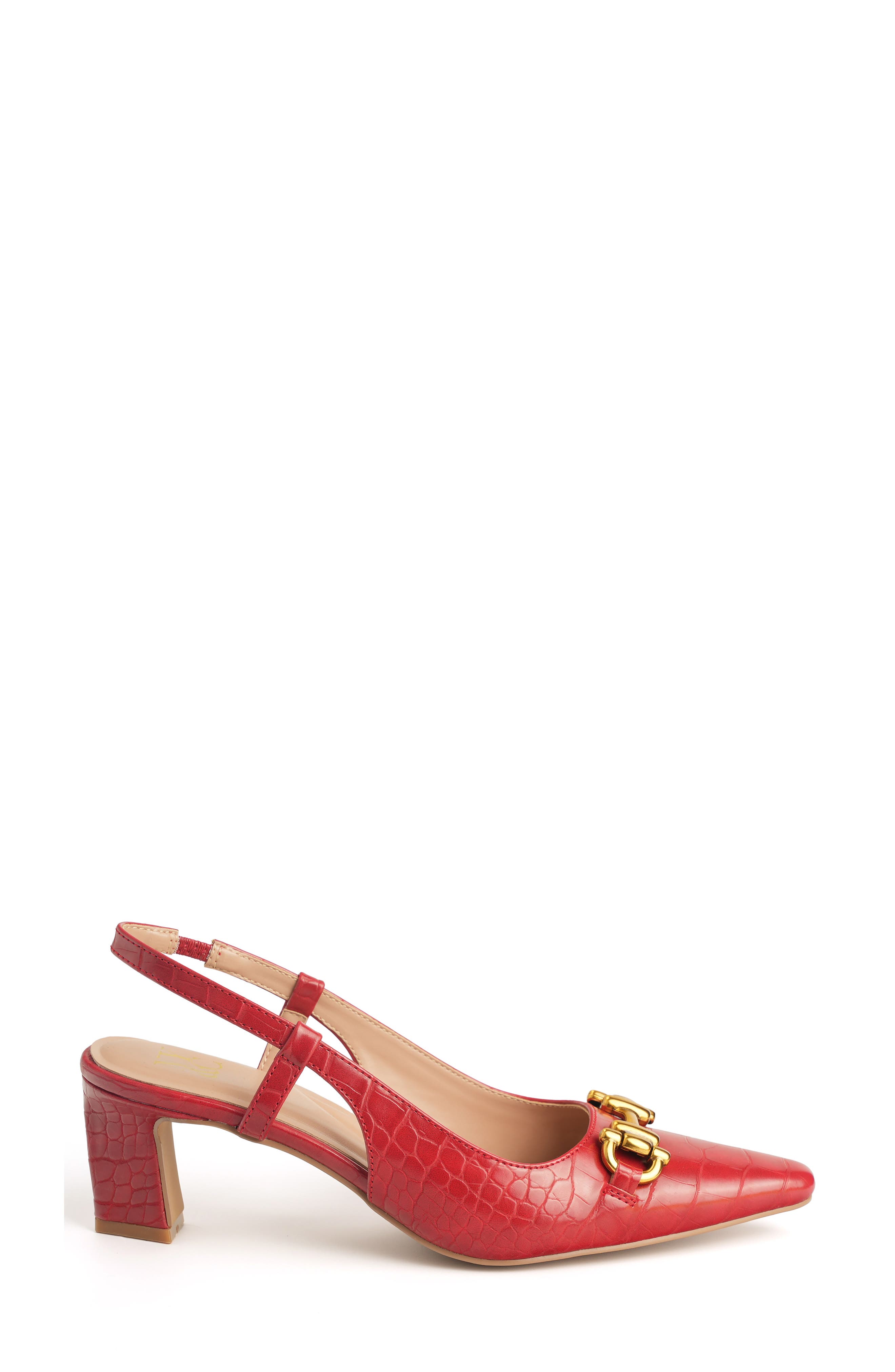 Ilona Horsebit Slingback Pump, Alternate, color, RED