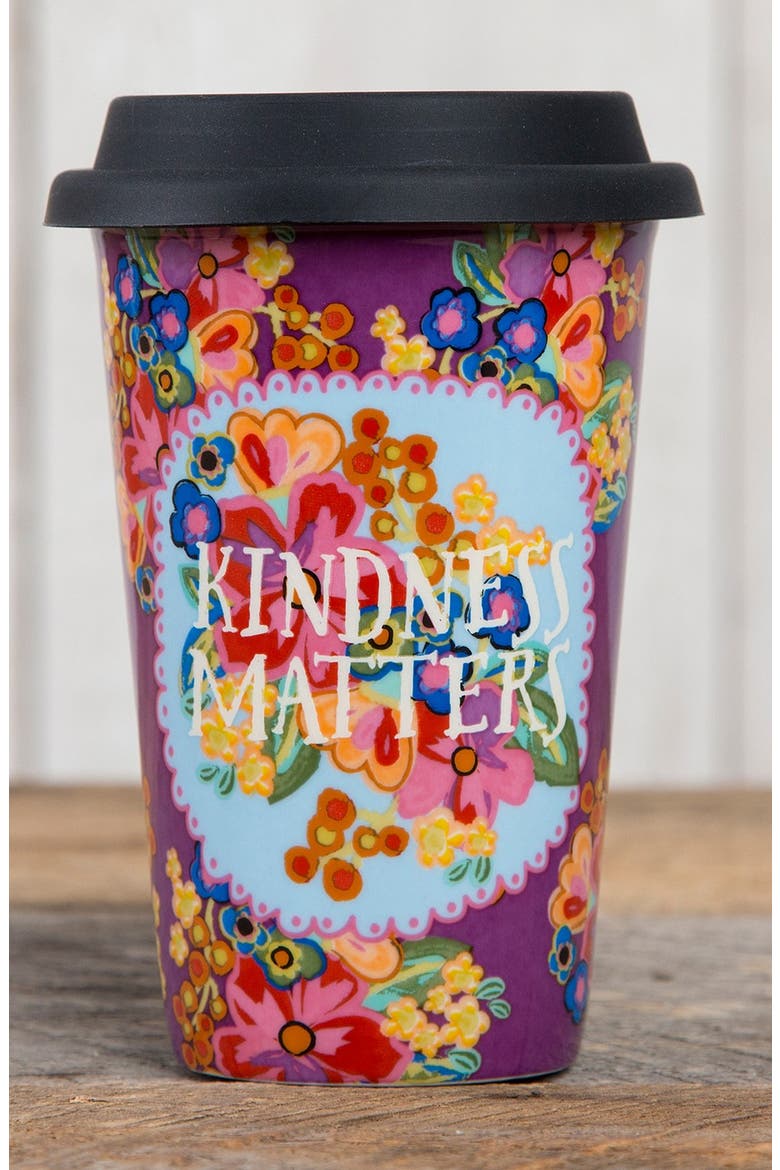 'Kindness Matters' Ceramic Thermal Mug, Alternate, color, PURPLE