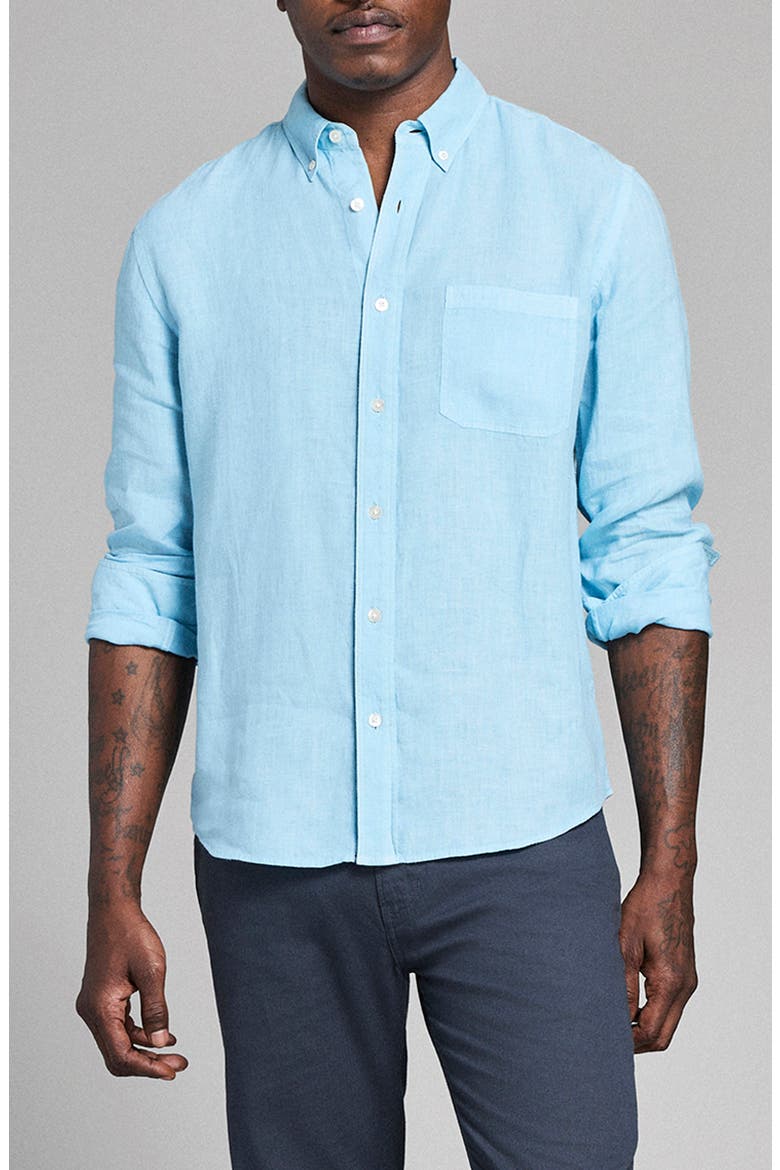 Tuscumbia Linen Button-Down Shirt, Main, color, SKY BLUE