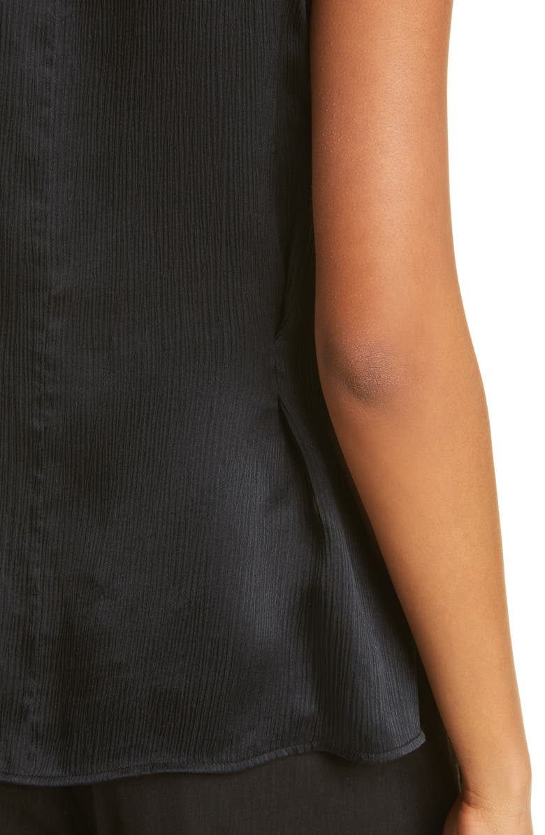 Vince Ribbed Silk Tank Top, Alternate, color, Black